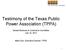 Testimony of the Texas Public Power Association (TPPA)