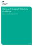 Care and Support Statutory Guidance. Issued under the Care Act 2014