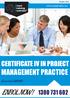 www.asset.edu.au CERTIFICATE IV IN PROJECT MANAGEMENT PRACTICE Course Code: BSB41515