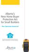 Alberta s New Home Buyer Protection Act for Small Builders
