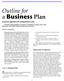 Outline for a Business Plan A proven approach for entrepreneurs only