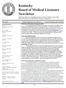 Kentucky Board of Medical Licensure Newsletter