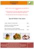 Special Mother s Day menu