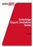 SolarEdge Export Limitation Guide