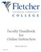 Faculty Handbook for Online Instruction