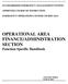 OPERATIONAL AREA FINANCE/ADMINISTRATION SECTION Function Specific Handbook