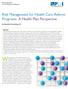 Risk Management for Health Care Reform Programs: A Health Plan Perspective