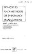 PRINCIPLES AND METHODS OF PHARMACY MANAGEMENT