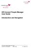 HR Connect People Manager User Guide. Introduction and Navigation