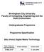 Birmingham City University Faculty of Computing, Engineering and the Built Environment. Undergraduate Programme. Programme Specification
