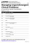 Managing Urgent/Emergent Clinical Problems: