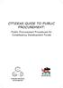 CITIZENS GUIDE TO PUBLIC PROCUREMENT: