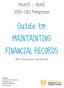 Guide to MAINTAINTING FINANCIAL RECORDS