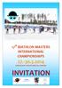 INVITATION 27.-30.3.2014 17 BIATHLON MASTERS INTERNATIONAL CHAMPIONSHIPS KONTIOLAHTI NORTH KARELIA FINLAND. Kontiolahti Sport Club