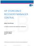 HP STOREONCE RECOVERY MANAGER CENTRAL