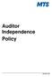 Auditor Independence Policy