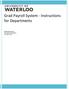 Grad Payroll System - Instructions for Departments