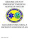 BROOME COUNTY EMERGENCY MEDICAL SERVICES SYSTEM HAZARDOUS MATERIALS INCIDENT RESPONSE PLAN