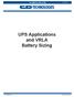 UPS Applications and VRLA Battery Sizing