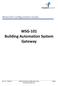 Network Configuration Guide WSG 101 Building Automation System Gateway