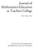 Journal of Mathematics Education at Teachers College
