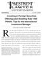 Investing in Foreign Securities Offerings and Avoiding Rule 144A Pitfalls: Tips for the International Investment Manager