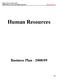 Human Resources Business Plan 2008/09