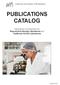 PUBLICATIONS CATALOG