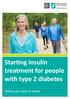 Starting insulin treatment for people with type 2 diabetes. What you need to know