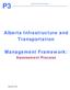 Alberta Infrastructure and Transportation. Management Framework: