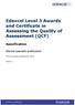Edexcel Level 3 Awards and Certificate in Assessing the Quality of Assessment (QCF)