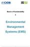Basics of Sustainability. Environmental Management Systems (EMS)