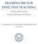 FRAMEWORK FOR EFFECTIVE TEACHING. Newark Public Schools Teacher Performance Evaluation
