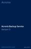 Acronis Backup Service Version 5