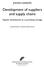 Development of suppliers and supply chains