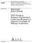 GAO MILITARY EDUCATION. DOD Needs to Enhance Performance Goals and Measures to Improve Oversight of Military Academies