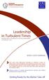 Leadership in Turbulent Times MODERN VIEW OF LEADERSHIP AS EFFECTIVE MANAGEMENT IN TURBULENT TIMES
