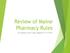 Review of Maine Pharmacy Rules. An update of new rules adopted 12/11/2013
