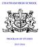 CHATHAM HIGH SCHOOL PROGRAM OF STUDIES
