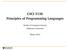 CSCI 3136 Principles of Programming Languages