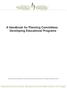 A Handbook for Planning Committees Developing Educational Programs