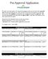 Pre-Approval Application