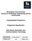 Birmingham City University Faculty of Technology, Engineering and the Environment. Undergraduate Programme. Programme Specification