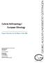 Cultural Anthropology / European Ethnology