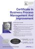 Certificate In Business Process Management And Improvement