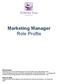 Marketing Manager Role Profile