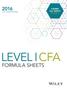 COVERS ALL TOPICS IN LEVEL I CFA EXAM REVIEW CFA LEVEL I FORMULA SHEETS