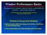 Window Performance Basics