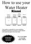 How to use your Water Heater