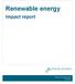 Renewable energy. Impact report